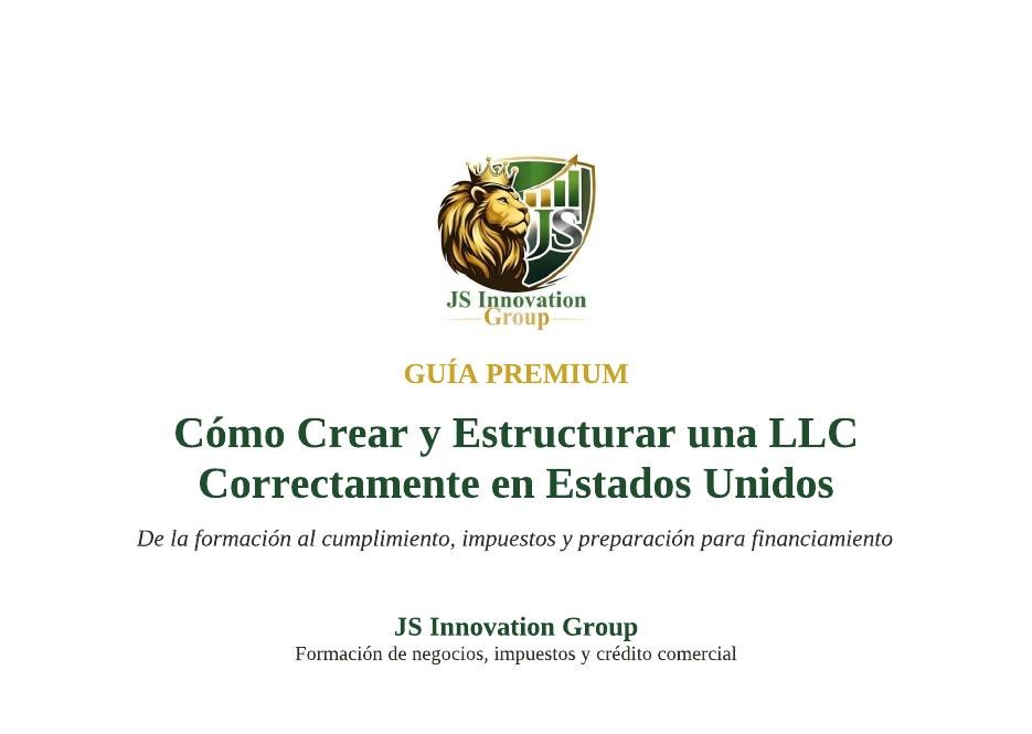 Portada de la Guía Premium de LLC de JS Innovation Group
